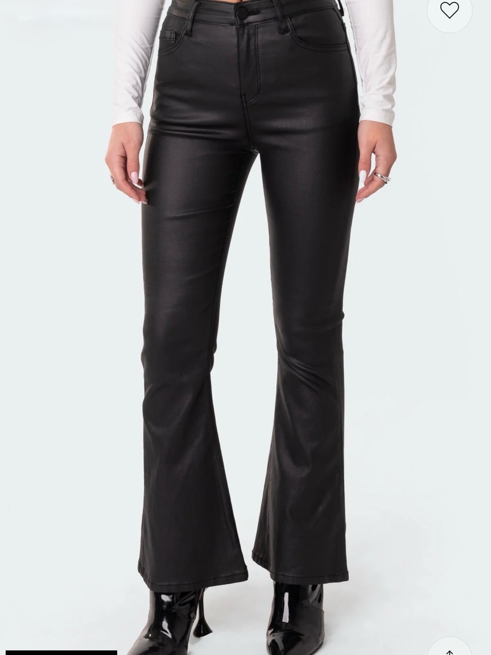 Edikted Black Faux Leather High-Waist Pants